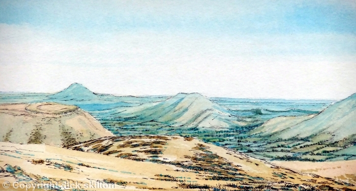 The Stretton Hills (turquoise image) Shropshire
