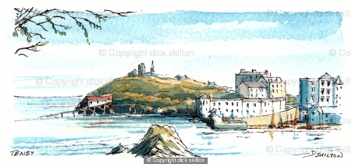 Miniature original of Tenby Harbour Pembrokeshire S. Wales