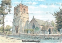 Trysull Church All Saints Staffordshire greeting/ thank you  card