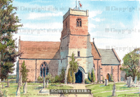 Areley kings Church St Bartholomew's Nr Stourport Worcestershire, greeting/thank-you card