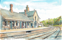 Highley Station before the Engine House and the foot bridge, greeting card