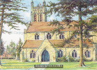 Bromsgrove All Saints church Worcestershire greeting card
