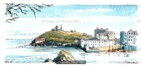 Miniature original of Tenby Harbour Pembrokeshire S. Wales