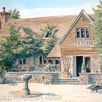 Example of a commission in pencil pen and watercolour