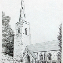 Worfield church Nr Bridgnorth Shropshire greeting card