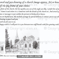 An original pen and pencil drwaing of a church or house as a unique gift or family heirloom 
