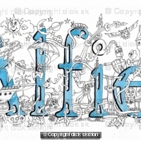 Alfie name card pack of 10 party invitations ( small cards with envelopes) invitation wording with image of your choice. you can have any name you like if you contact me and give a few days to do the drawing.