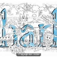 Charlie Illustrated child's name, pack of 5 small cards with envelopes