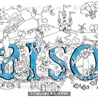 larson name art pack of 5 small cards with envelopes