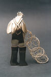 Fisherman with hooped net