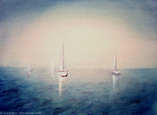 Misty  boats