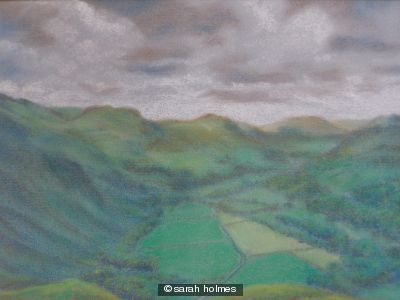 View from Hardknott Pass in the Lake District