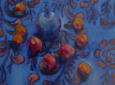 Still life on blue
