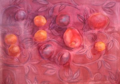 Fruit on a Magenta cloth