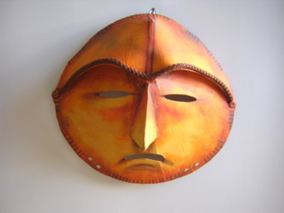 African sculpture style mask - worry face