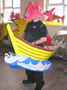 walking boat  fish mask