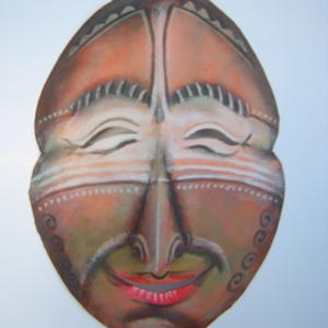 African sculpture style mask - happy face