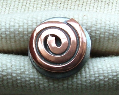 Handcrafted Thick Copper Spiral  cufflinks