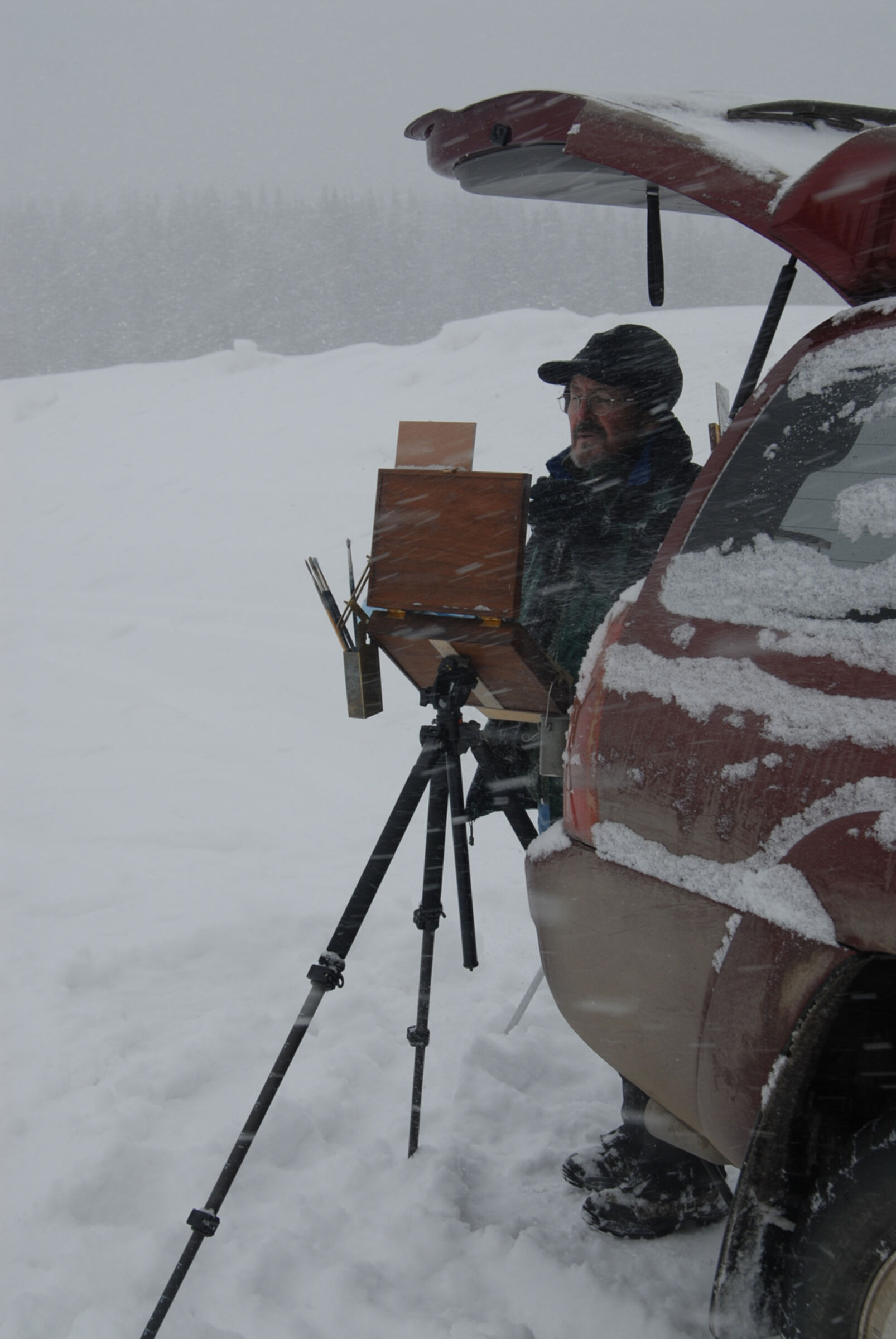 My good friend Skip Whitcomb, painting in Colorado..who said painting was for wimps!