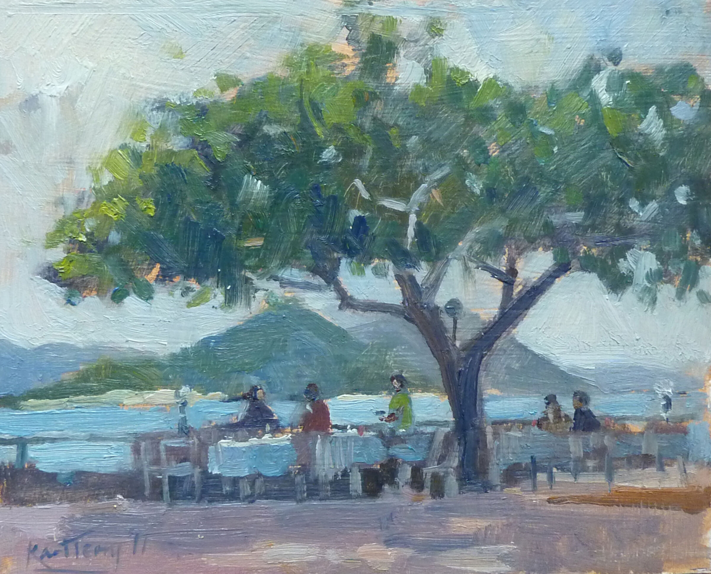 Under the badamier tree , La Digue