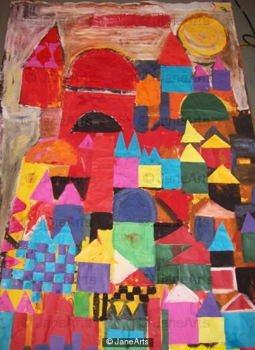 Paul Klee -day scene, Fazakerley Primary School Reception Class, Nov.  2009