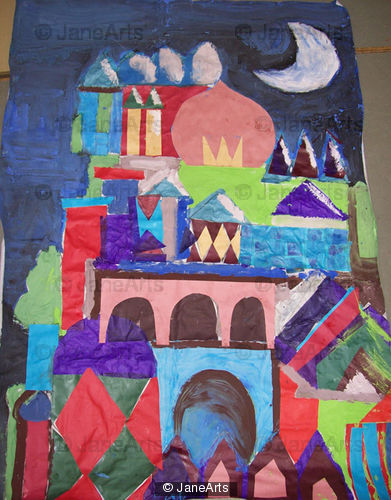 Paul Klee -night scene, Fazakerley Primary School, Years 1 and 2, Nov.2009