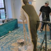 Back of sculpture ready to be cast in sections.