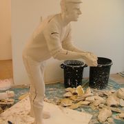 The plaster sculpture after chipping out and before repairs.