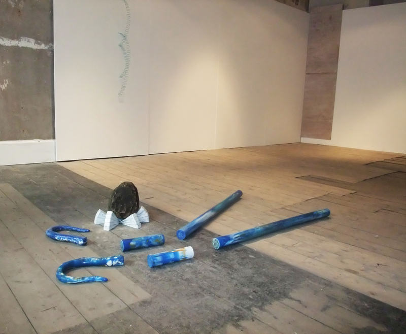 'A lump as big as a! As blue as a!', acryllic, stone, plastic, 2011