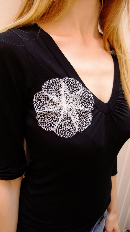Medium Bloom Brooch-white