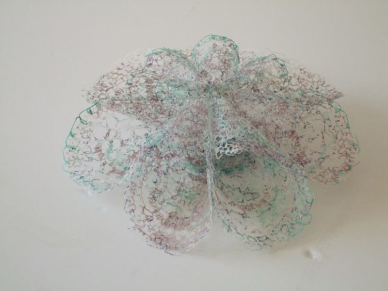 Medium 2 Tier Bloom Brooch - Blues, Lilacs, pink, white