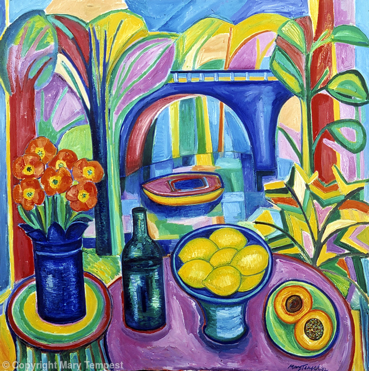 Still Life with Split Peach