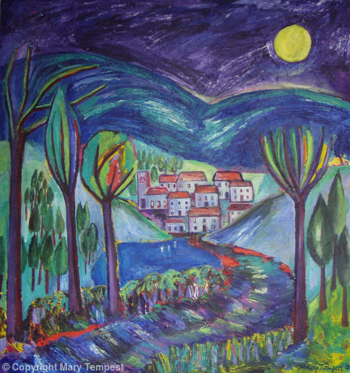 Village in Moonlight
