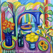 Still Life with Split Peach