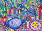 Still Life with Sleeping Cat