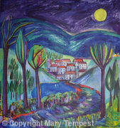 Village in Moonlight