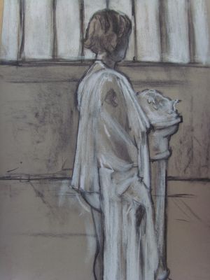 Liz and pedestal  -2004