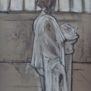 Liz and pedestal  -2004