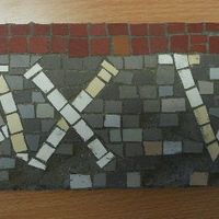 Pax Vobiscum . Peace be with you . A Mosaic with some latin words, ideas for school projects.