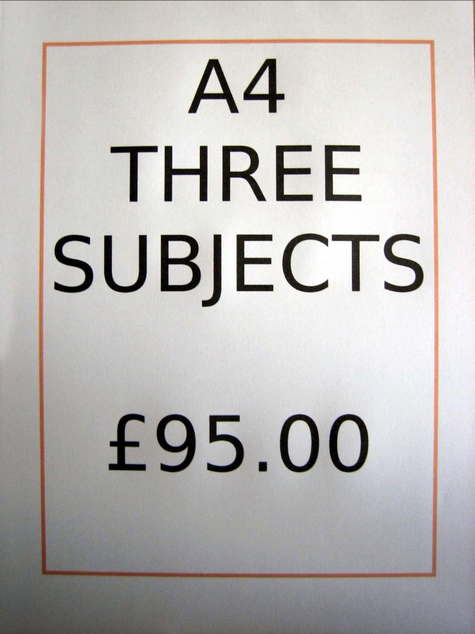 Order A4 Three Subjects