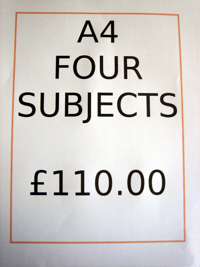 Order A4 Four Subjects