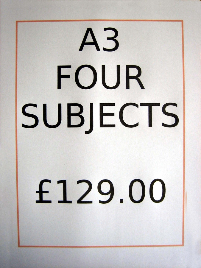 Order A3 Four Subjects