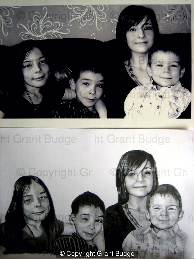 Four Child Portrait with original