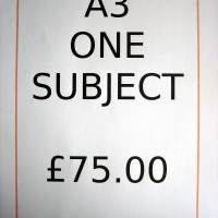 Order A3 One Subject