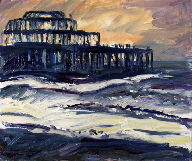 Blue Pier, Rough Sea, 2006