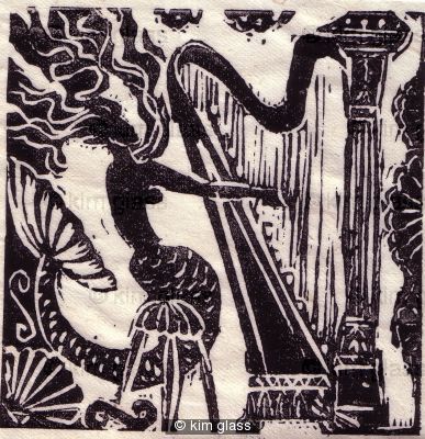 Harp and mermaid