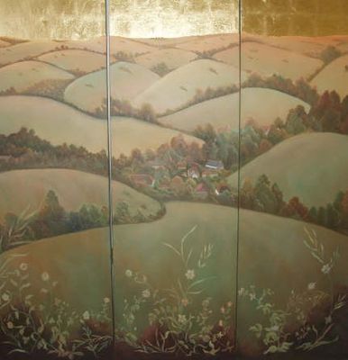 Gilded folding screen by Diane Brandrett