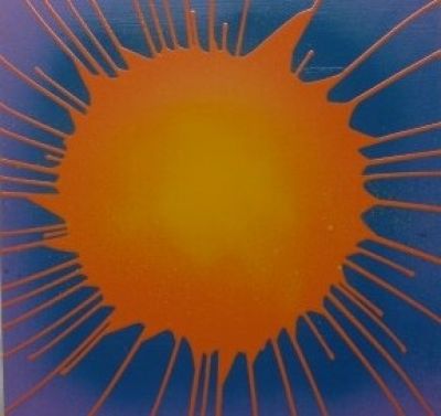 Purple with Orange-Yellow Splat