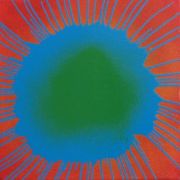 Red with Blue-Green Splat