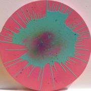 round pink with splat